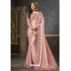 Pink Shimmer Silk Heavy Embroidered Saree