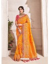 Pretty Orange Dolla Pure Viscos Party Wear Saree