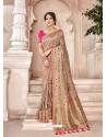 Beige Dolla Pure Viscos Embroidered Party Wear Saree