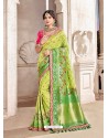 Green Dolla Pure Viscos Embroidered Party Wear Saree