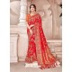 Red Dolla Pure Viscos Embroidered Party Wear Saree