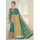 Teal Designer Banarasi Silk Party Wear Sari