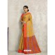 Yellow Designer Silk Party Wear Sari