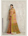 Beige Designer Silk Party Wear Sari