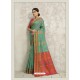 Aqua Mint Designer Silk Party Wear Sari