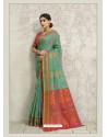 Aqua Mint Designer Silk Party Wear Sari