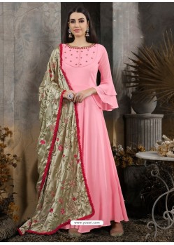 Pink Designer Party Wear Gown for Girls