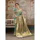 Aqua Grey Designer Fancy Silk Party Wear Sari