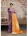 Purple Designer Fancy Silk Party Wear Sari