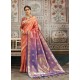 Orange Designer Fancy Silk Party Wear Sari