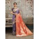 Lavender Designer Fancy Silk Party Wear Sari