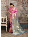 Light Pink Designer Fancy Silk Party Wear Sari