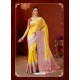 Yellow Designer Fancy Silk Party Wear Sari With Zari Work