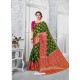 Forest Green Glossy Silk Party Wear Sari