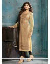 Miraculous Cream Georgette Pant Style Suit