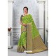 Green Glossy Silk Party Wear Sari