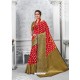 Red Glossy Silk Party Wear Sari