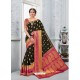 Black Glossy Silk Party Wear Sari