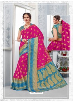 Rani Glossy Silk Party Wear Sari