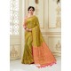 Green Fancy Silk Party Wear Sari With Zari Work