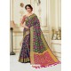 Multi Colour Fancy Silk Party Wear Sari With Zari Work