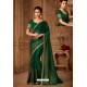 Dark Green Latest Designer Silk Party Wear Sari For Girls