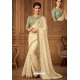 Off White Latest Designer Silk Party Wear Sari For Girls