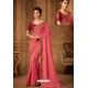 Peach Latest Designer Silk Party Wear Sari For Girls