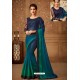 Navy Blue Latest Designer Silk Party Wear Sari For Girls