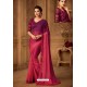 Wine Latest Designer Silk Party Wear Sari For Girls