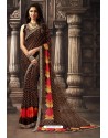 Brown Designer Chiffon Casual Wear Sari