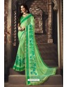 Green Designer Chiffon Casual Wear Sari