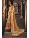 Cream Designer Chiffon Casual Wear Sari