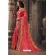 Peach Designer Chiffon Casual Wear Sari