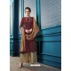 Maroon Designer Flex Cotton Palazzo Salwar Suit