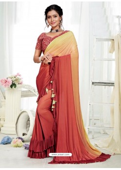 Multi Coloured Party Wear Designer Saree