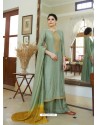 Olive Green Cotton Silk Latest Palazzo Suit