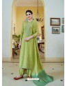 Green Cotton Silk Latest Palazzo Suit