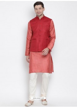 Peach Cotton Kurta Pajama For Men