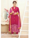 Enthralling Magenta Georgette Pant Style Suit