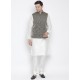 White Cotton Kurta Pajama For Men