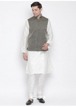 White Cotton Kurta Pajama For Men