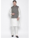 White Cotton Kurta Pajama For Men