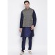 Navy Blue Cotton Kurta Pajama For Men