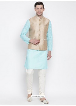 Sky Blue Cotton Kurta Pajama For Men