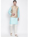 Sky Blue Cotton Kurta Pajama For Men