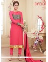 Fabulous Pink Georgette Churidar Salwar Suit