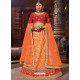 Orange Heavy Embroidered Wedding Lehenga Choli