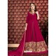 Rose Red Embroidered Designer Anarkali Suit