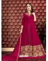 Rose Red Embroidered Designer Anarkali Suit